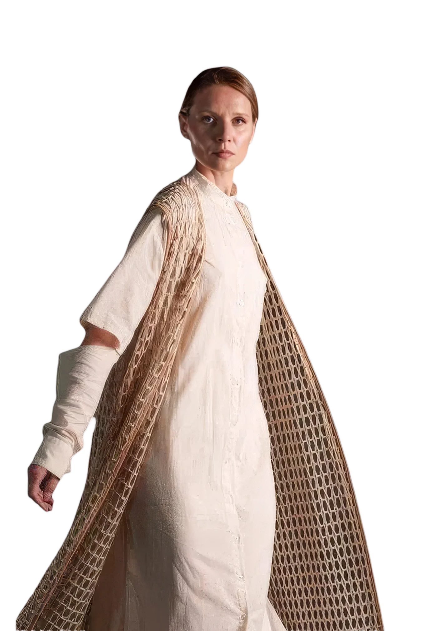 Shirt Dress with Lace Vest